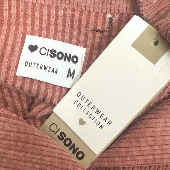 Ci Sono Outerwear Soft Corduroy Button Down Shacket - Mauve - Size Medium - Picture 4 of 6